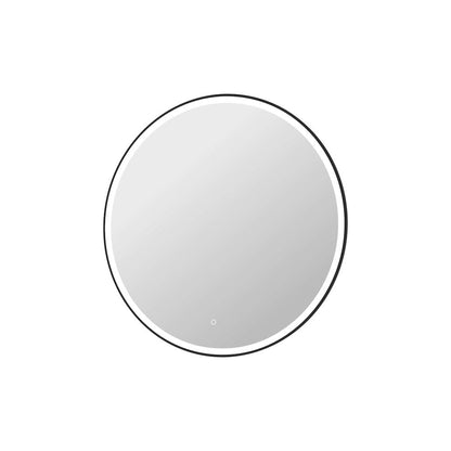 42 Round LED Front and Backlit Wall Mirror in Black