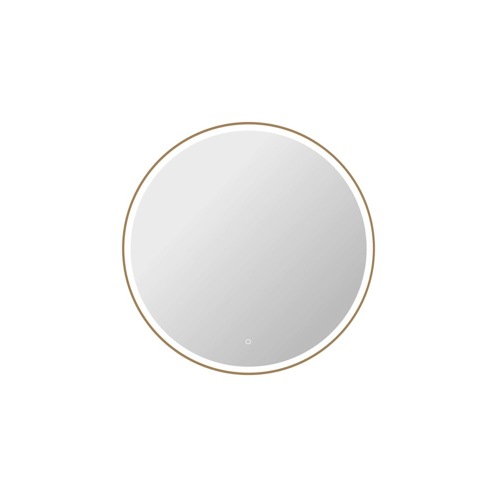 42 Round LED Front and Backlit Wall Mirror in Satin Gold