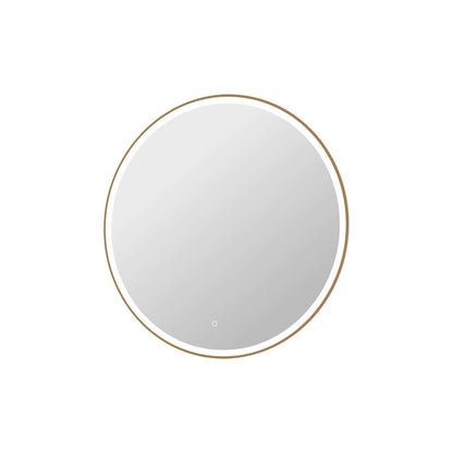 42 Round LED Front and Backlit Wall Mirror in Satin Gold