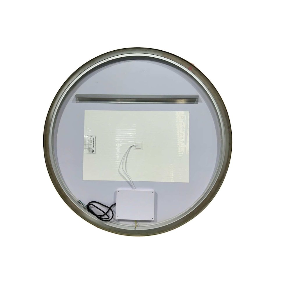 42 Round LED Front and Backlit Wall Mirror in Satin Gold