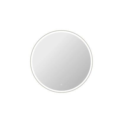 42 Round LED Front and Backlit Wall Mirror in Silver