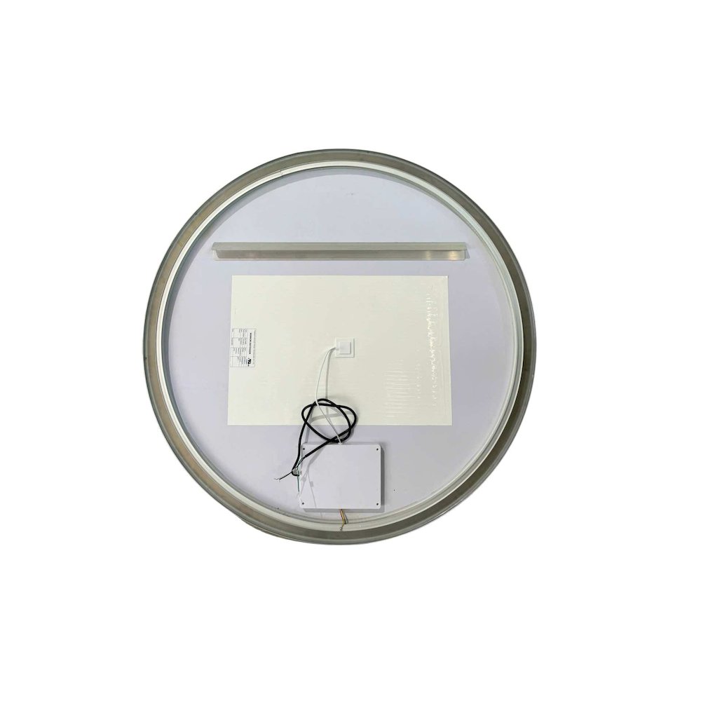 42 Round LED Front and Backlit Wall Mirror in Silver