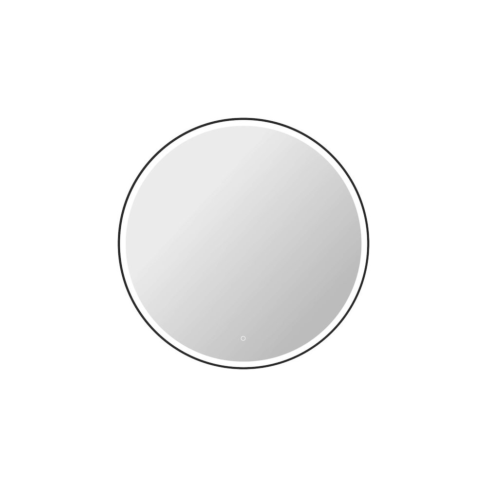 45 Round LED Front and Backlit Wall Mirror in Black