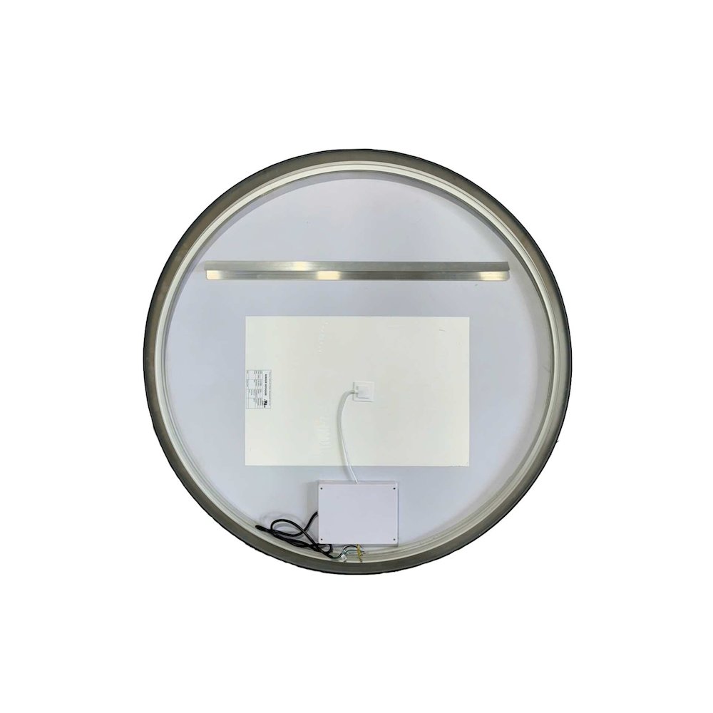 45 Round LED Front and Backlit Wall Mirror in Black