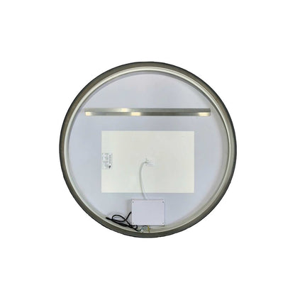 45 Round LED Front and Backlit Wall Mirror in Black
