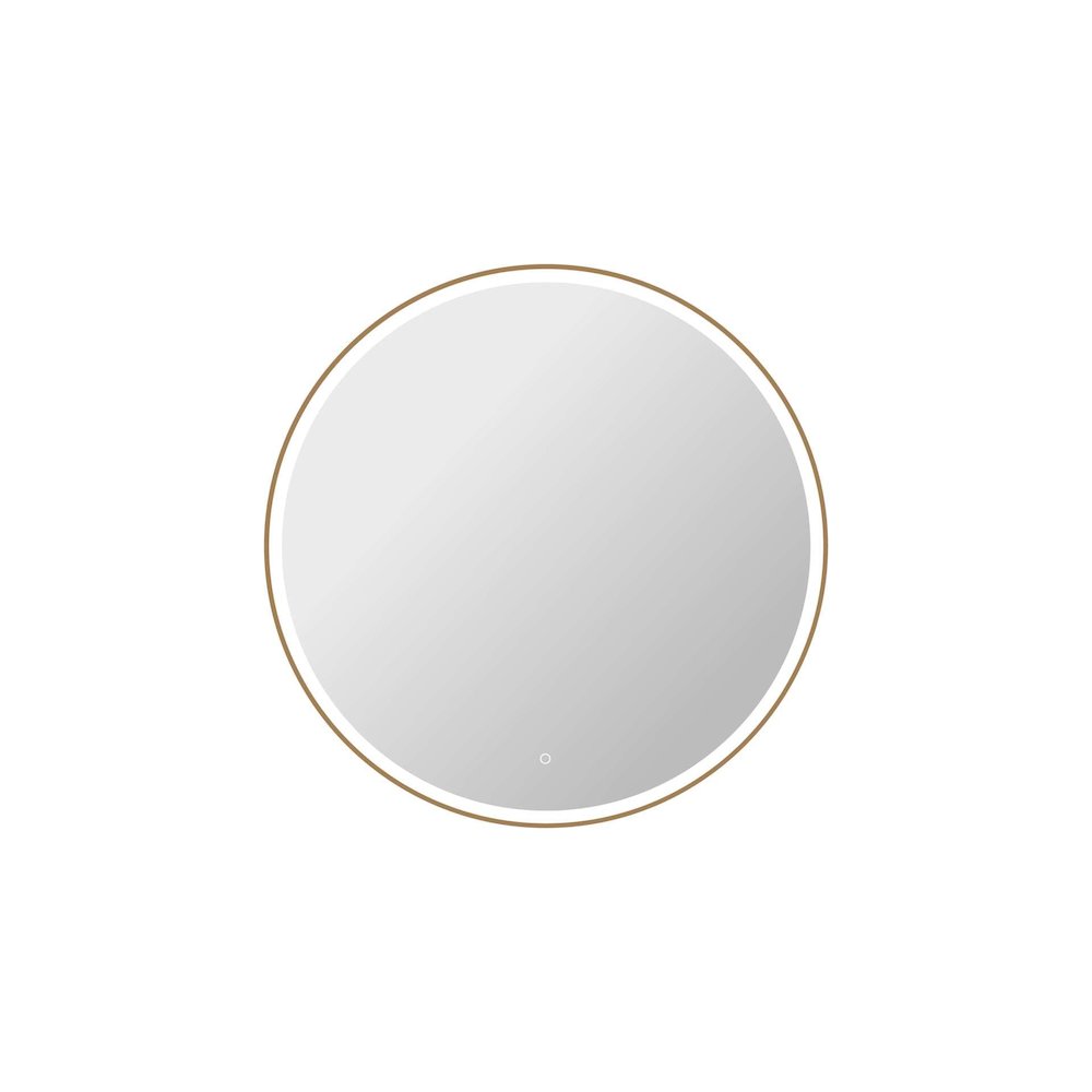 45 Round LED Front and Backlit Wall Mirror in Satin Gold