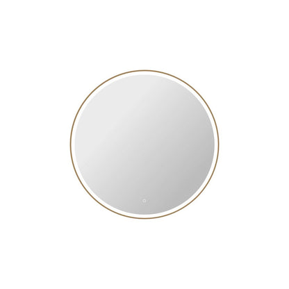 45 Round LED Front and Backlit Wall Mirror in Satin Gold