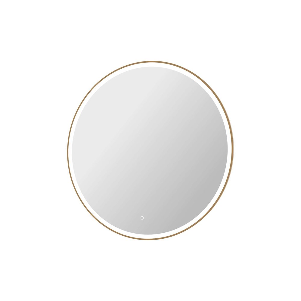 45 Round LED Front and Backlit Wall Mirror in Satin Gold