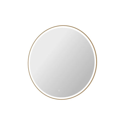 45 Round LED Front and Backlit Wall Mirror in Satin Gold