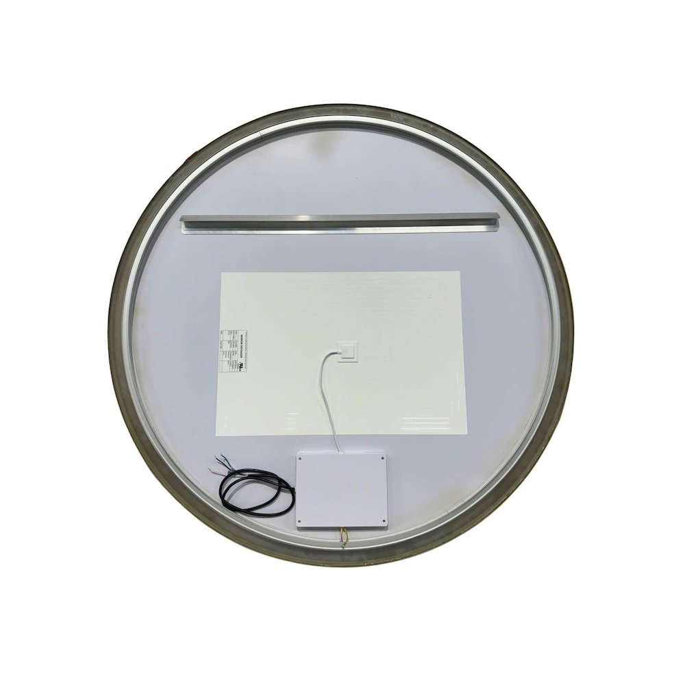 45 Round LED Front and Backlit Wall Mirror in Satin Gold