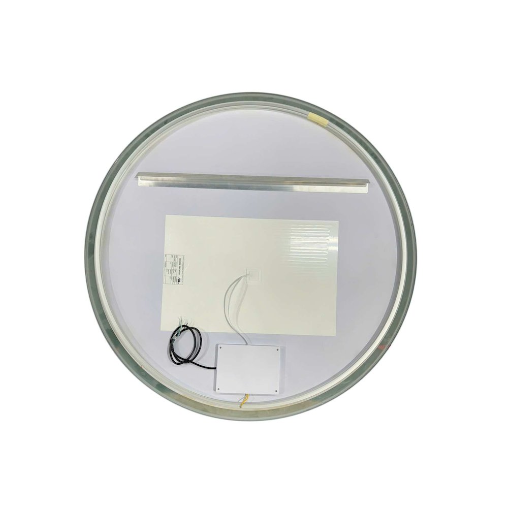45 Round LED Front and Backlit Wall Mirror in Silver