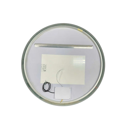 45 Round LED Front and Backlit Wall Mirror in Silver