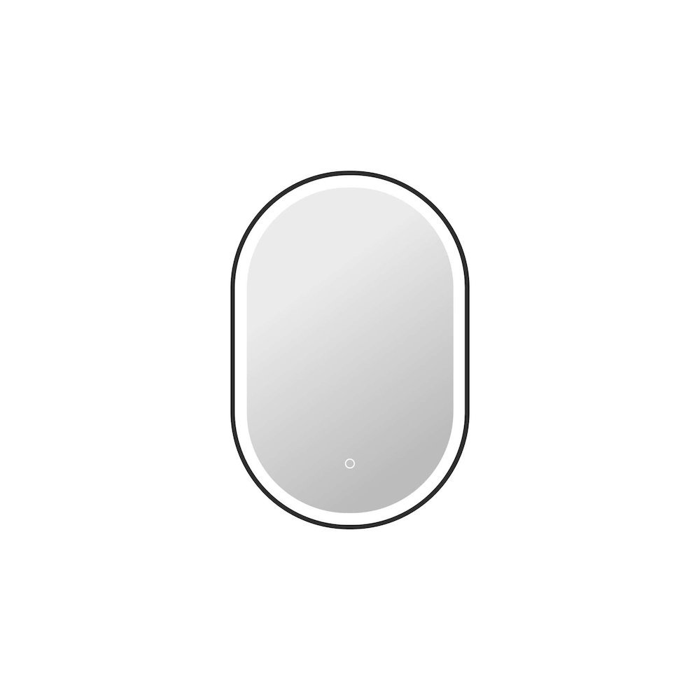 30 Inch Oval LED Front and Backlit Wall Mirror in Black
