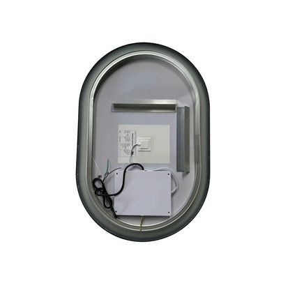 30 Inch Oval LED Front and Backlit Wall Mirror in Black