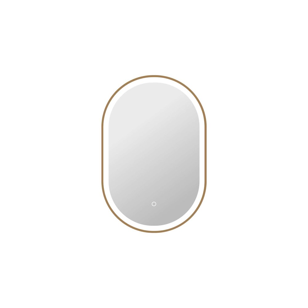 30 Inch Oval LED Front and Backlit Wall Mirror in Satin Gold