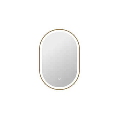30 Inch Oval LED Front and Backlit Wall Mirror in Satin Gold