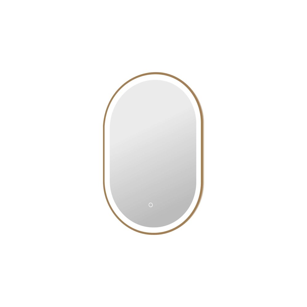 30 Inch Oval LED Front and Backlit Wall Mirror in Satin Gold