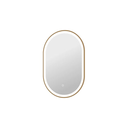 30 Inch Oval LED Front and Backlit Wall Mirror in Satin Gold