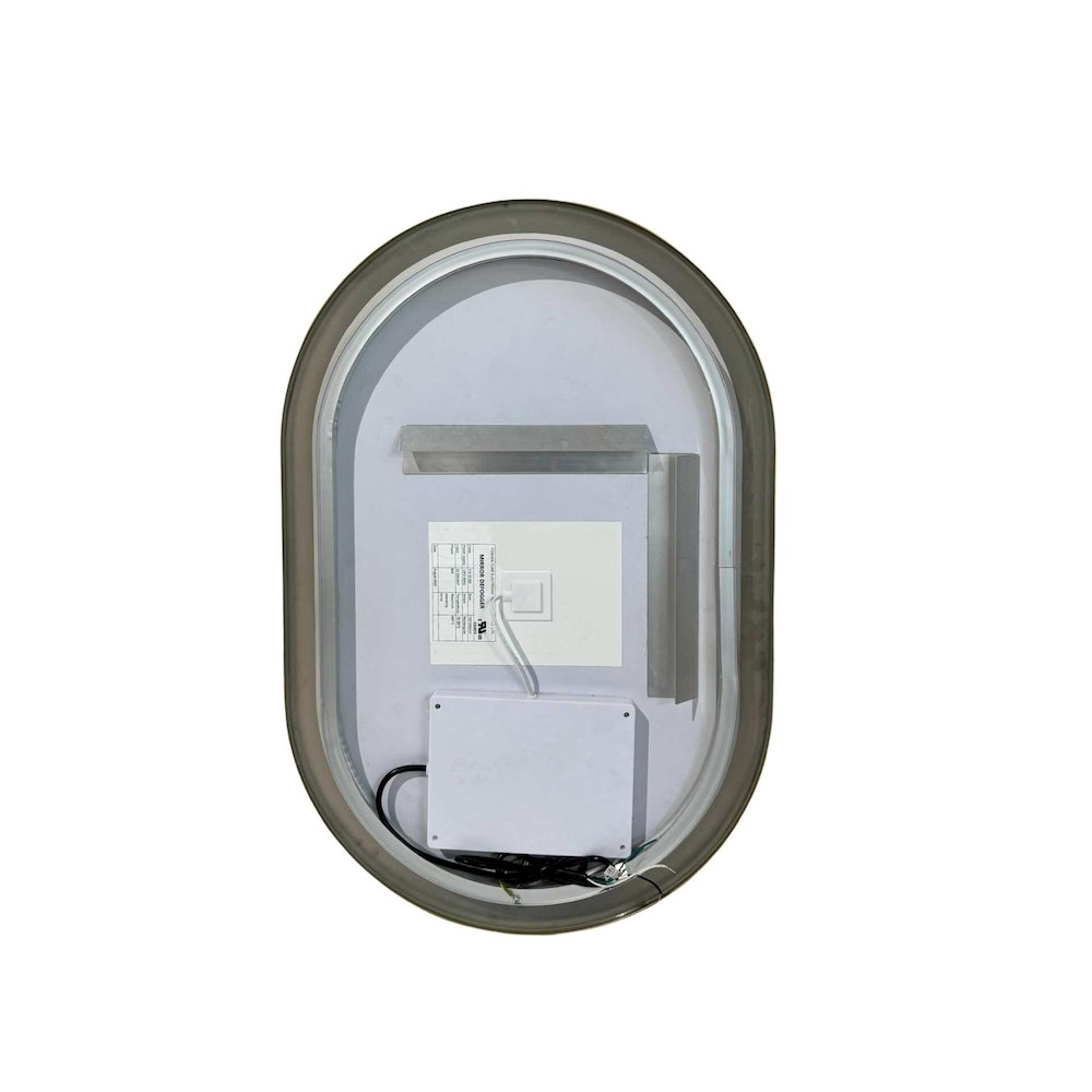 30 Inch Oval LED Front and Backlit Wall Mirror in Satin Gold