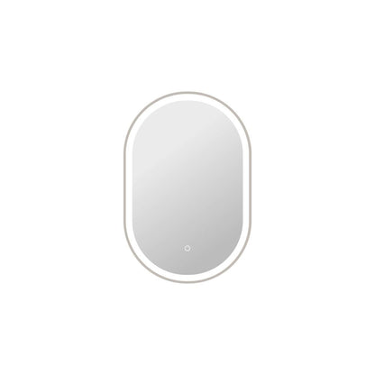 30 Inch Oval LED Front and Backlit Wall Mirror in Silver