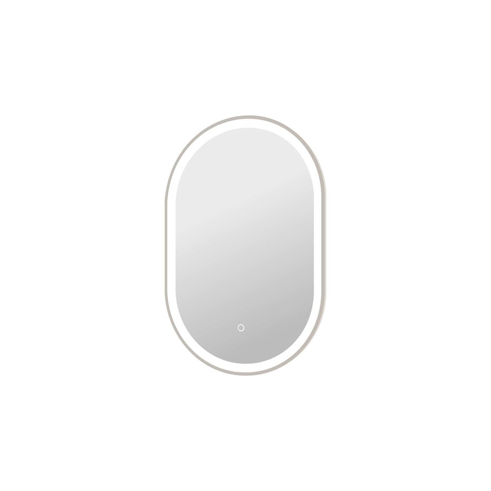 30 Inch Oval LED Front and Backlit Wall Mirror in Silver