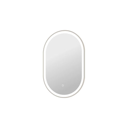 30 Inch Oval LED Front and Backlit Wall Mirror in Silver