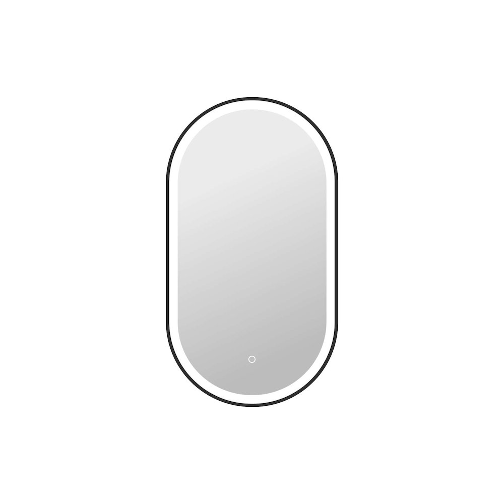 36 Inch Oval LED Front and Backlit Wall Mirror in Black