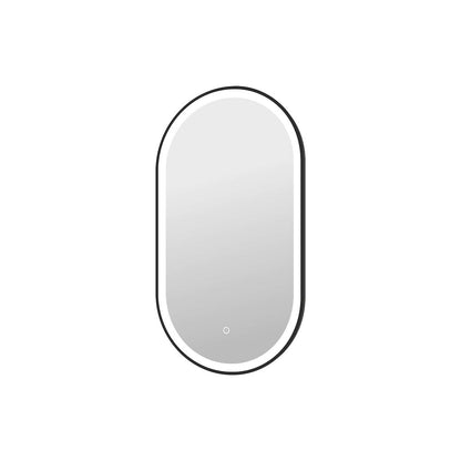 36 Inch Oval LED Front and Backlit Wall Mirror in Black
