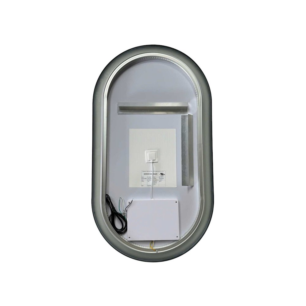 36 Inch Oval LED Front and Backlit Wall Mirror in Black