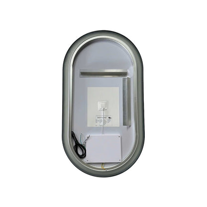 36 Inch Oval LED Front and Backlit Wall Mirror in Black