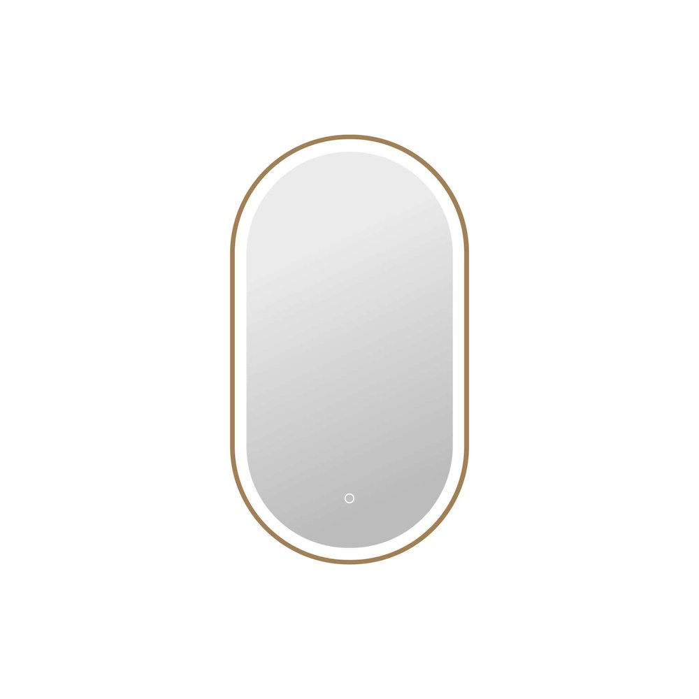 36 Inch Oval LED Front and Backlit Wall Mirror in Satin Gold