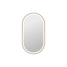 36 Inch Oval LED Front and Backlit Wall Mirror in Satin Gold