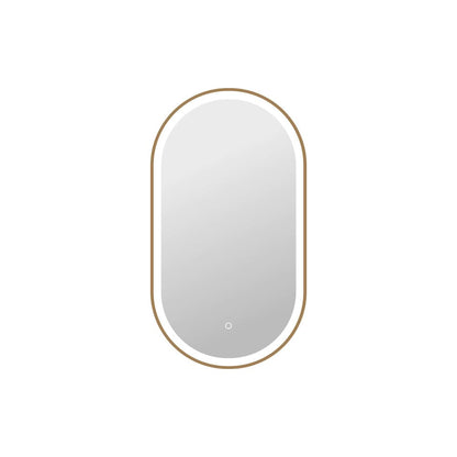 36 Inch Oval LED Front and Backlit Wall Mirror in Satin Gold