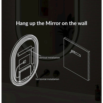 36 Inch Oval LED Front and Backlit Wall Mirror in Satin Gold
