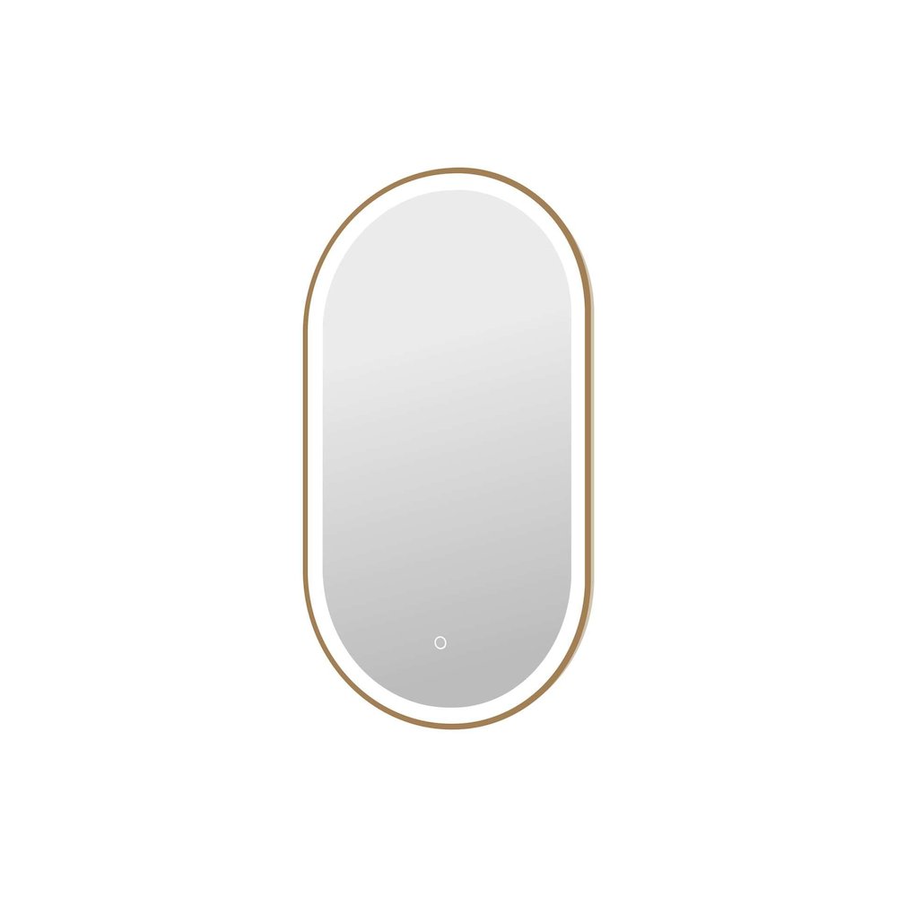 36 Inch Oval LED Front and Backlit Wall Mirror in Satin Gold