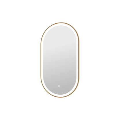 36 Inch Oval LED Front and Backlit Wall Mirror in Satin Gold