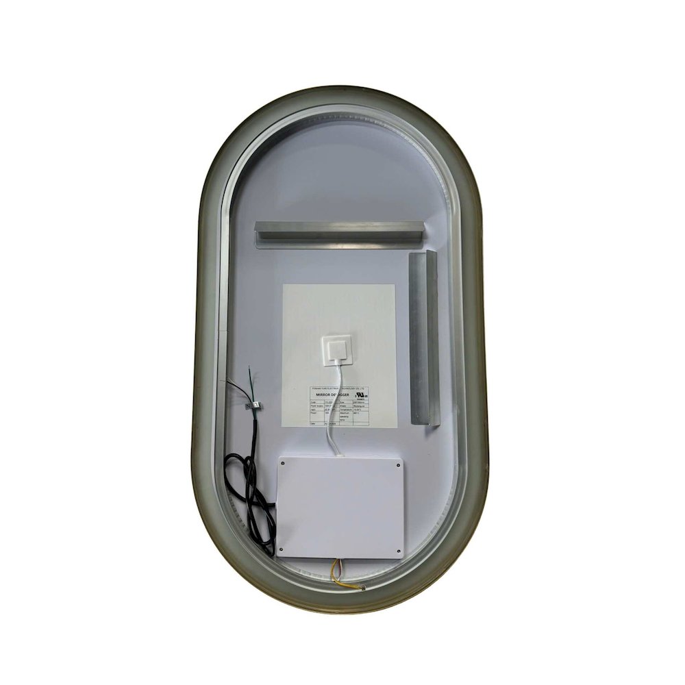 36 Inch Oval LED Front and Backlit Wall Mirror in Satin Gold