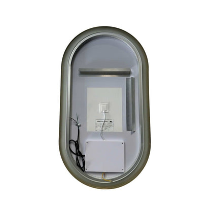 36 Inch Oval LED Front and Backlit Wall Mirror in Satin Gold