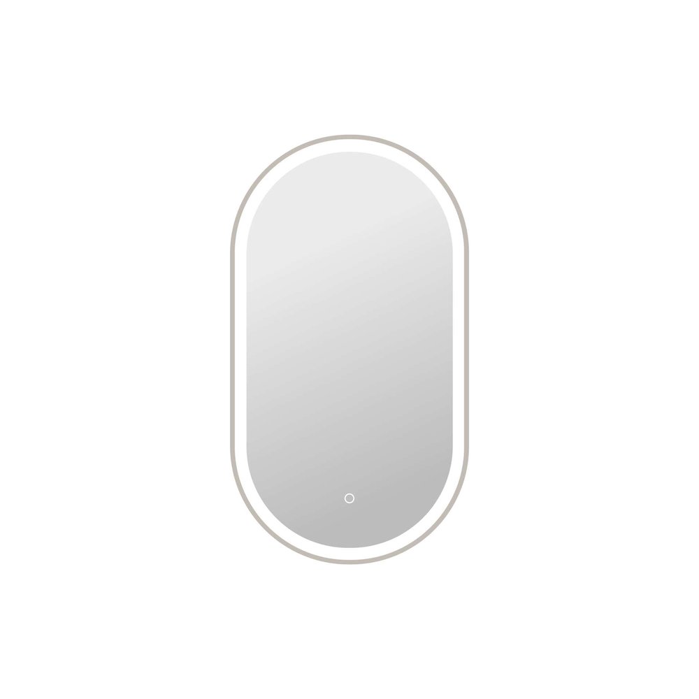 36 Inch Oval LED Front and Backlit Wall Mirror in Silver