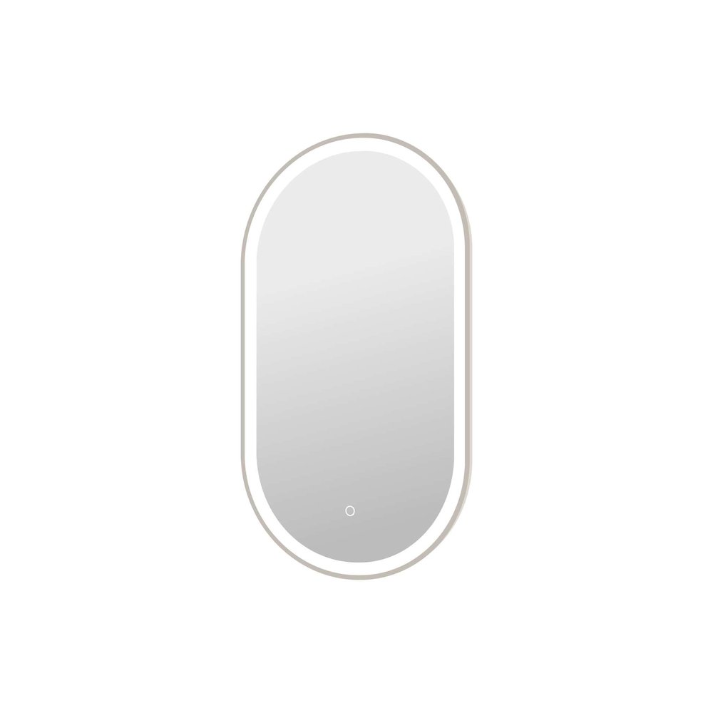 36 Inch Oval LED Front and Backlit Wall Mirror in Silver