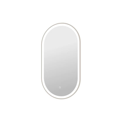 36 Inch Oval LED Front and Backlit Wall Mirror in Silver