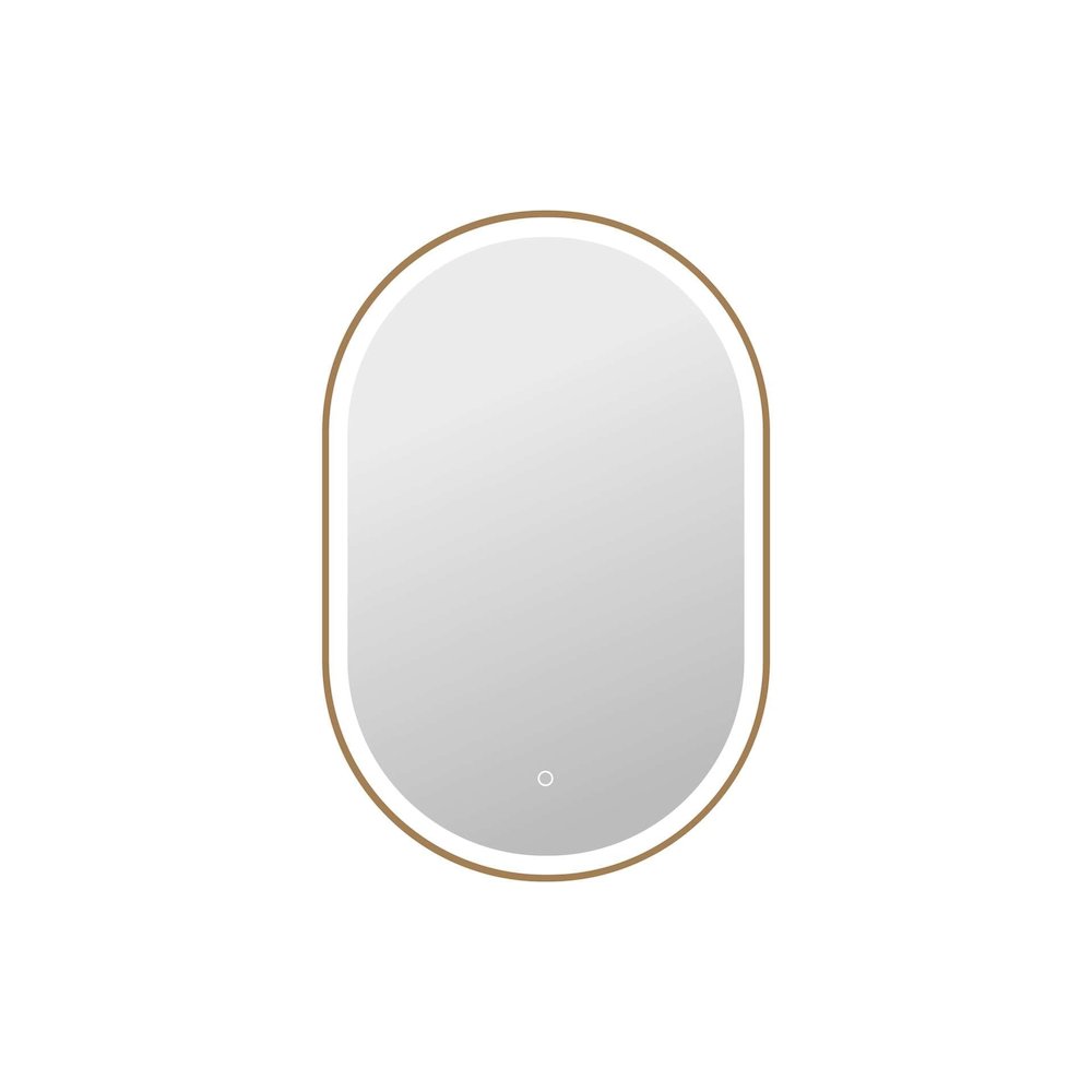 36 Inch Oval LED Front and Backlit Wall Mirror in Satin Gold