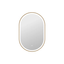 36 Inch Oval LED Front and Backlit Wall Mirror in Satin Gold
