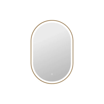 36 Inch Oval LED Front and Backlit Wall Mirror in Satin Gold