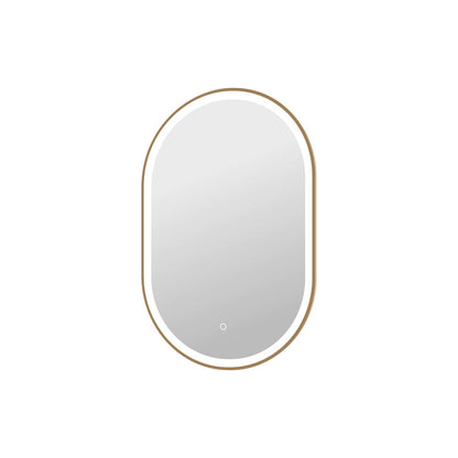 36 Inch Oval LED Front and Backlit Wall Mirror in Satin Gold