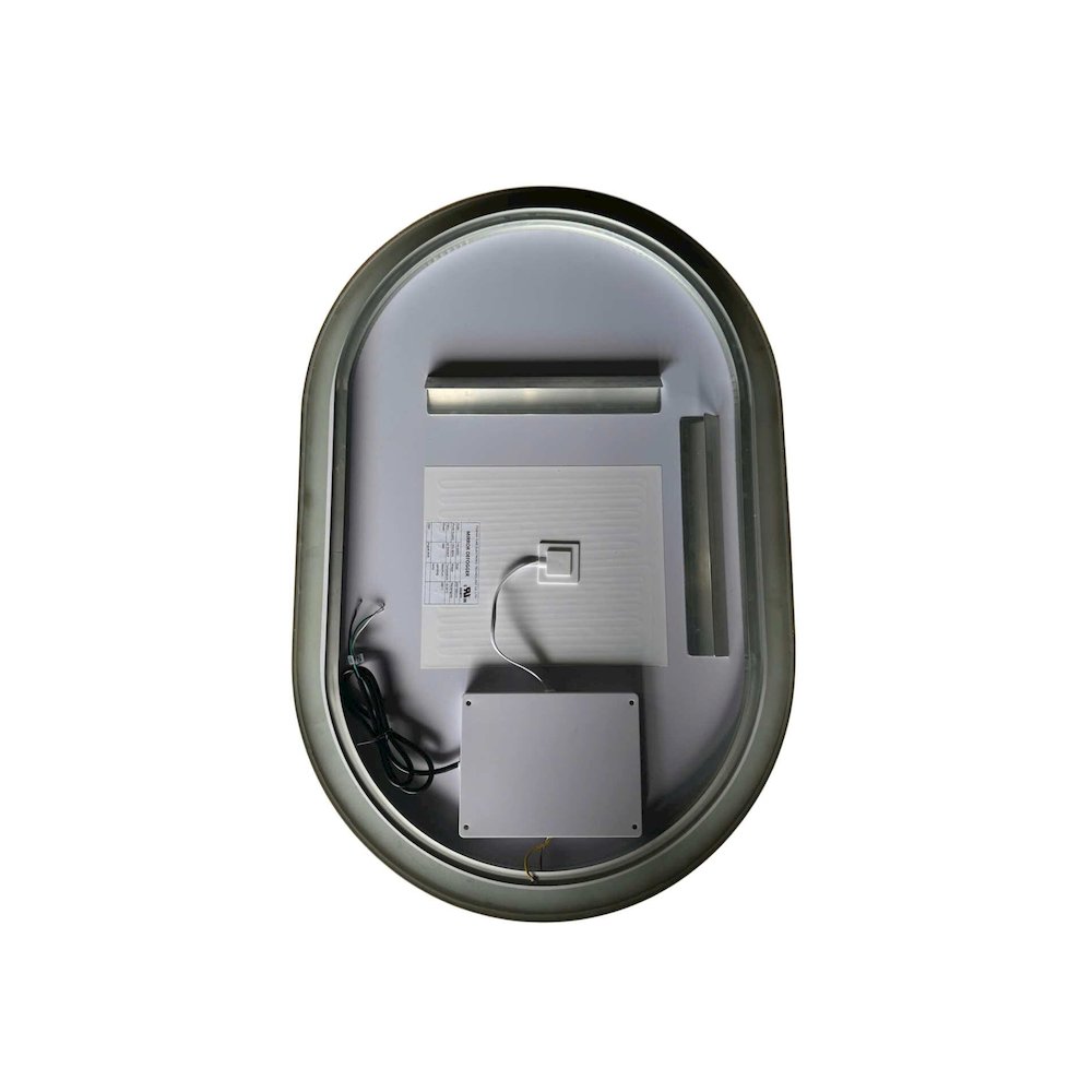 36 Inch Oval LED Front and Backlit Wall Mirror in Satin Gold