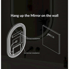 36 Inch Oval LED Front and Backlit Wall Mirror in Silver