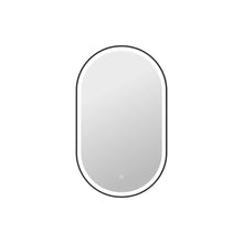 40 Inch Oval LED Front and Backlit Wall Mirror in Black