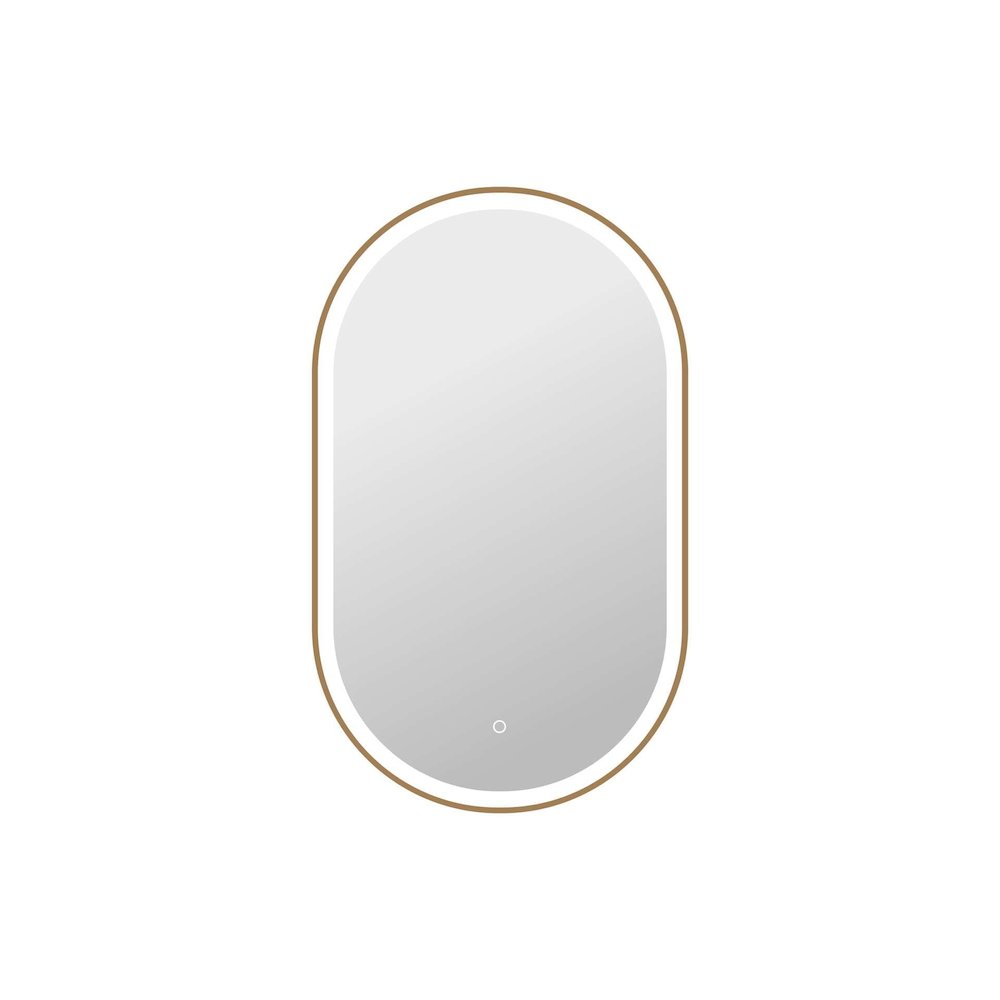 40 Inch Oval LED Front and Backlit Wall Mirror in Satin Gold