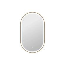 40 Inch Oval LED Front and Backlit Wall Mirror in Satin Gold